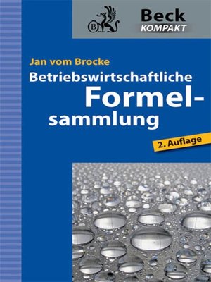 cover image of Betriebswirtschaftliche Formelsammlung